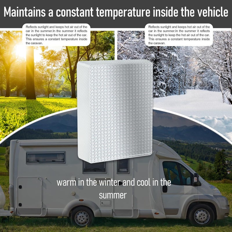 Fioqe 2PCS 22"x14"x3" Universal RV Vent Insulator, Skylight Shade RV Skylight Cover with Reflective Surface,for Camper Vents for 22 Inch X 14 Inch RV - Image 2